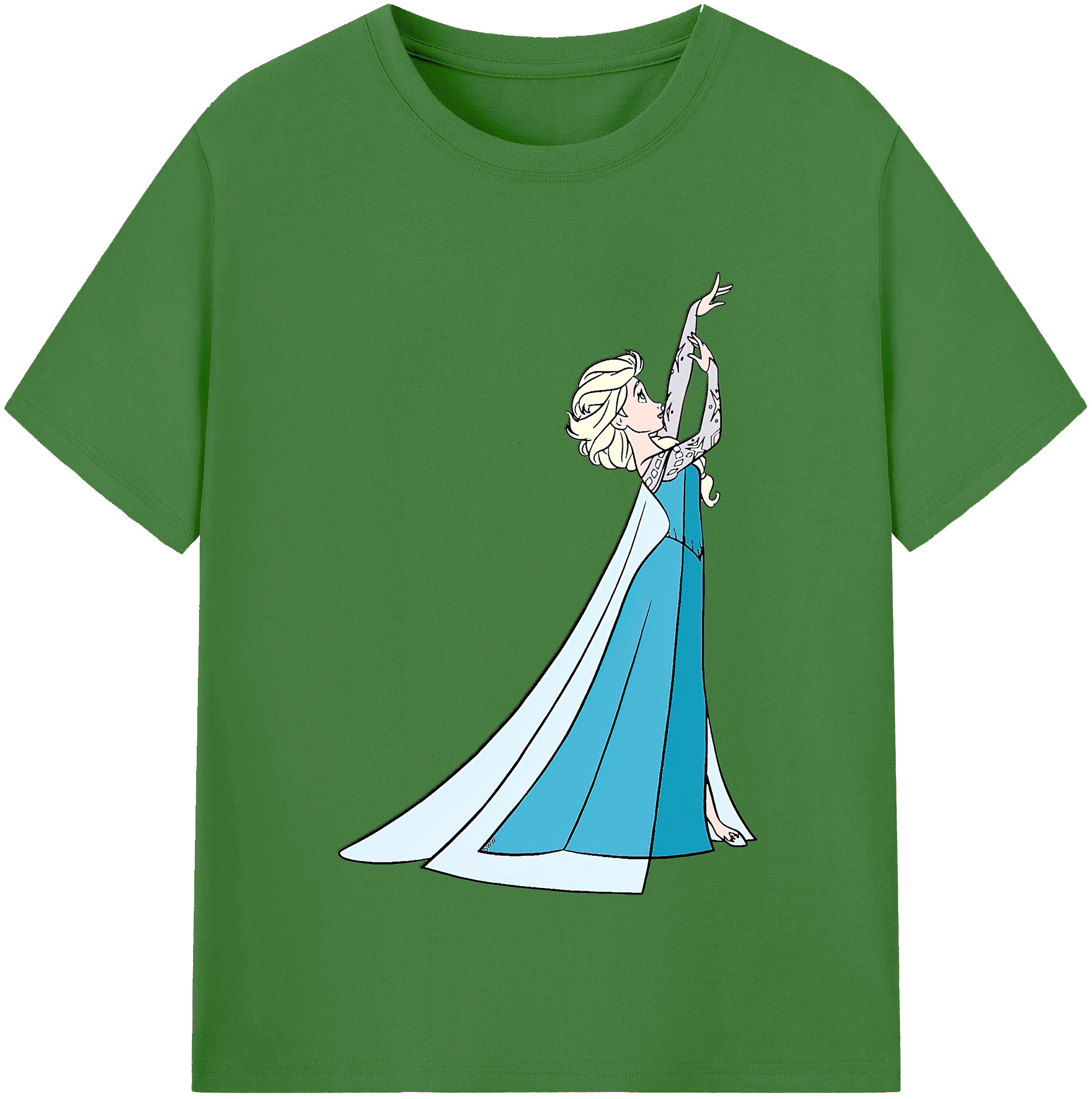 （画像用） アナと雪の女王 アンナ エルサ Frozen Anna Elsa レディースカジュアルプリントTシャツ（綿100％）
